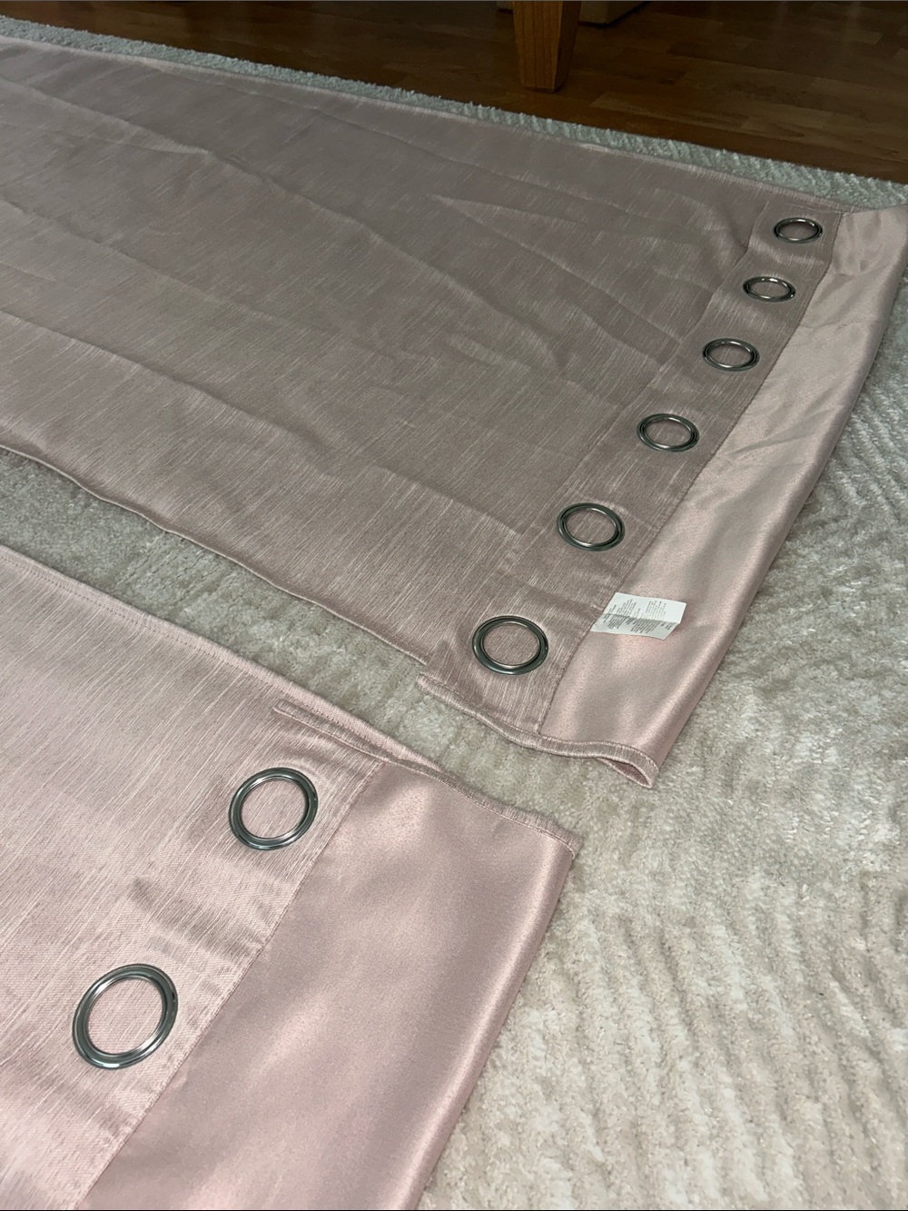 Four Dusty Pink Grommet Curtains - Picture 8 of 8